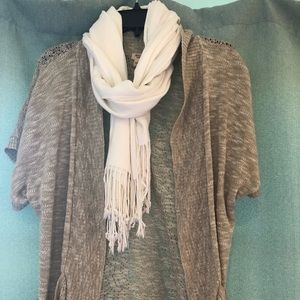 Shirt sleeve shrug sweater